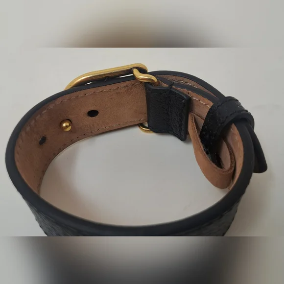 Gucci Marmont Double G Wrap Bracelet Cuff Pebbled Leather Italy Adjustable - Picture 8 of 16